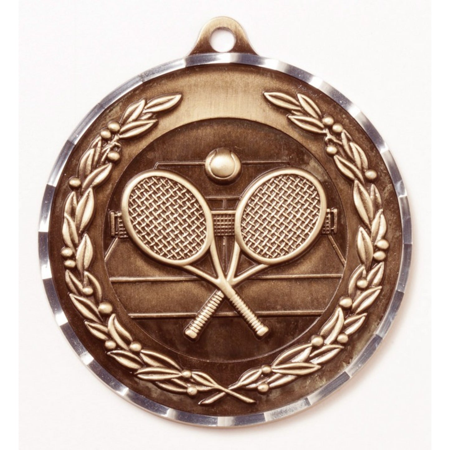 Diamond Cut Tennis Medal 2.75" / Bronze (Copper Tone)