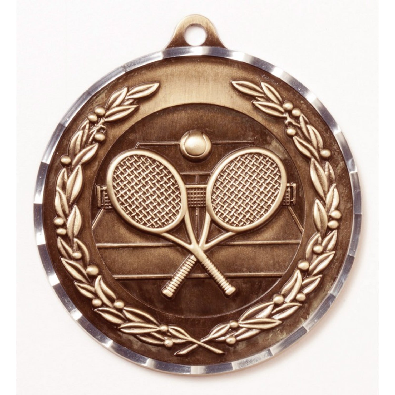 Diamond Cut Tennis Medal 2.75" / Bronze (Copper Tone)
