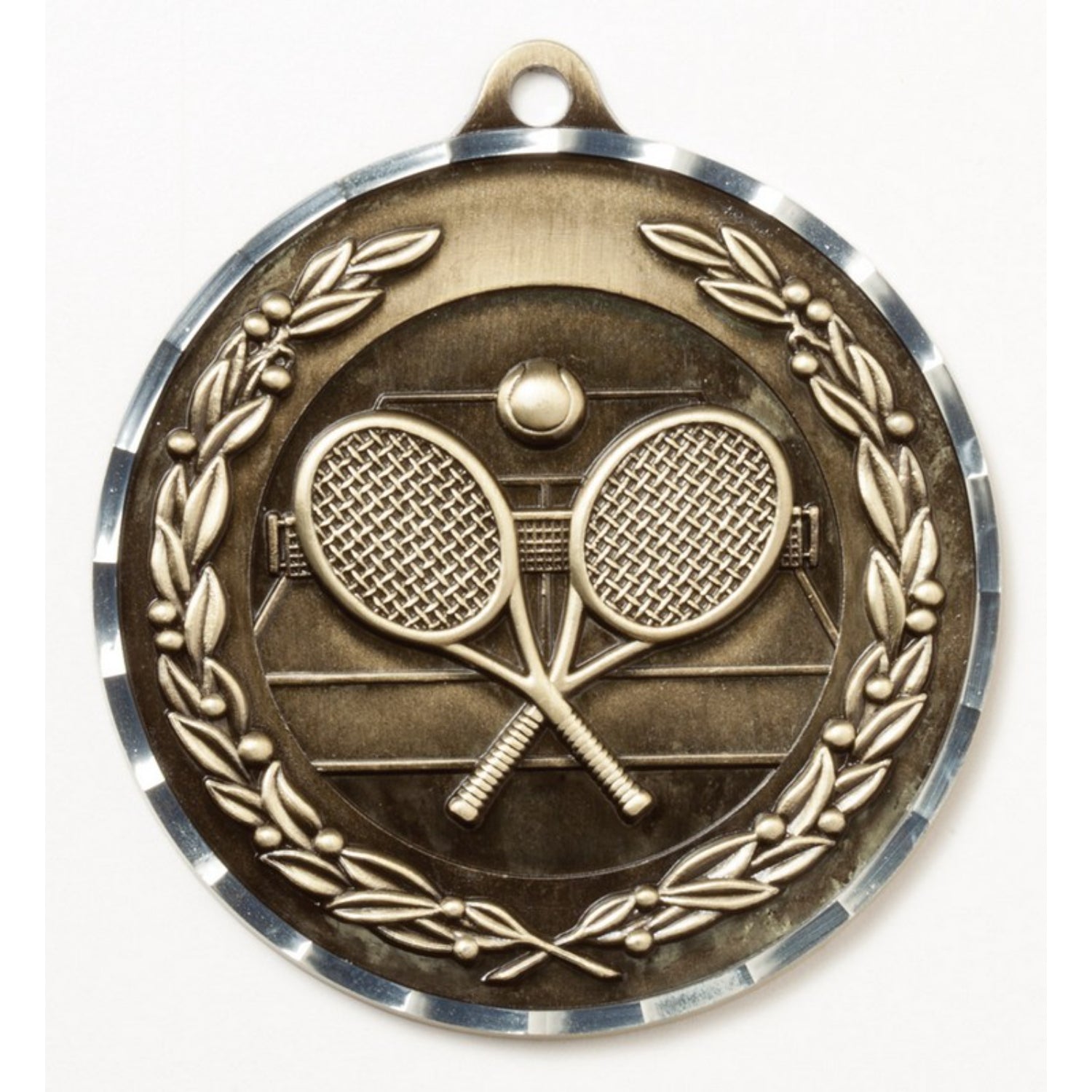 Diamond Cut Tennis Medal 2.75" / Gold
