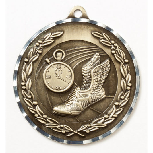 Diamond Cut Track Medal 2.75" / Gold