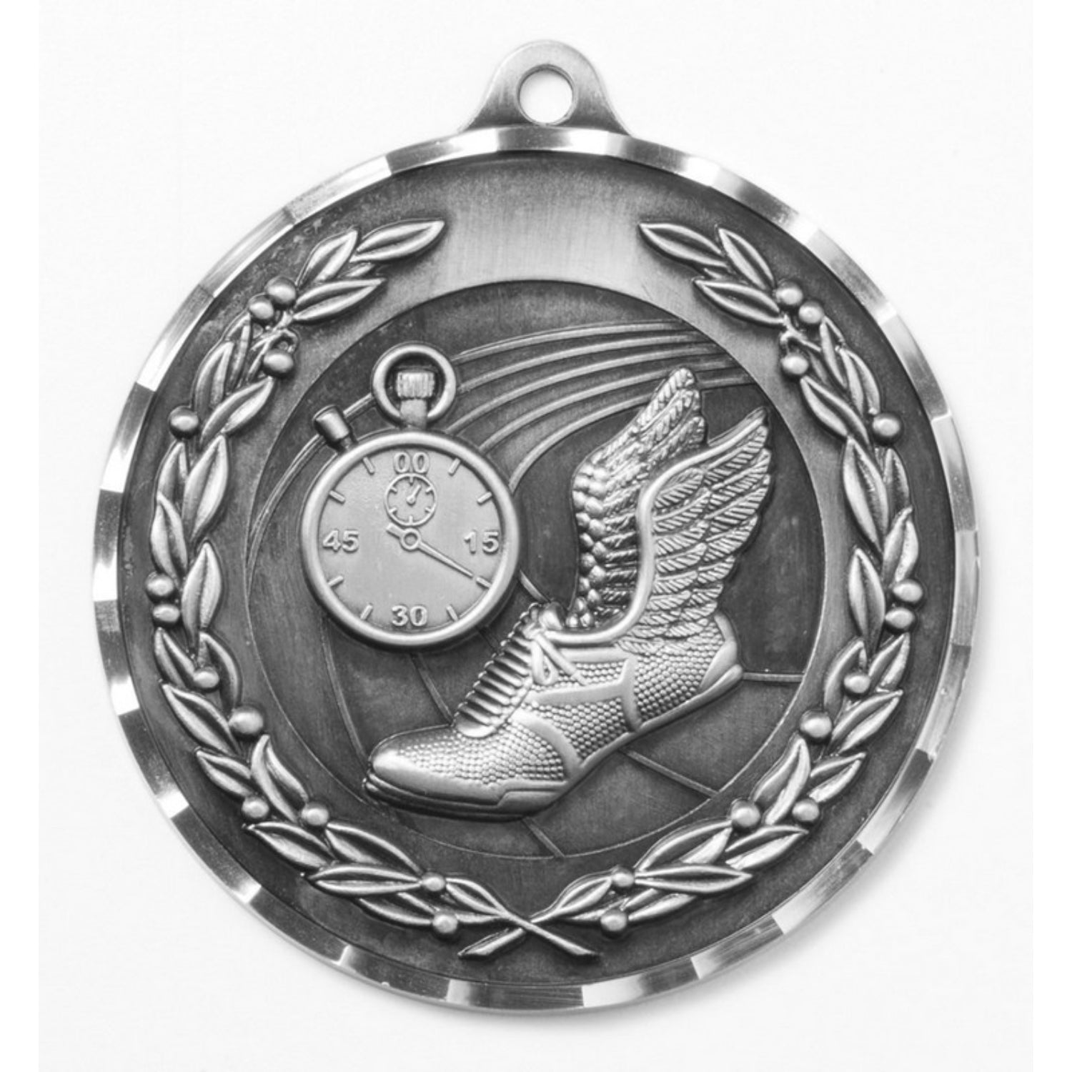 Diamond Cut Track Medal 2.75" / Silver