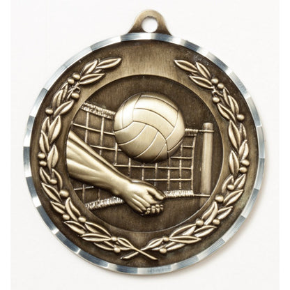 Diamond Cut Volleyball Medal 2.75" / Gold
