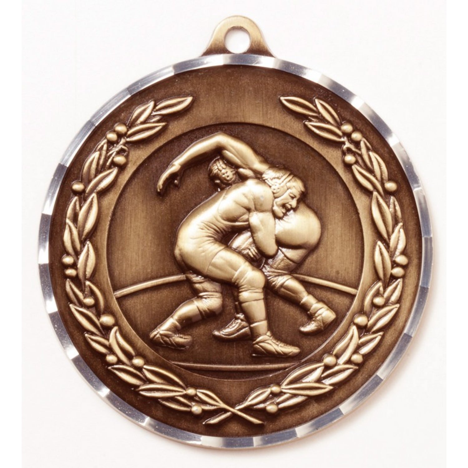 Diamond Cut Wrestling Medal 2.75" / Bronze (Copper Tone)