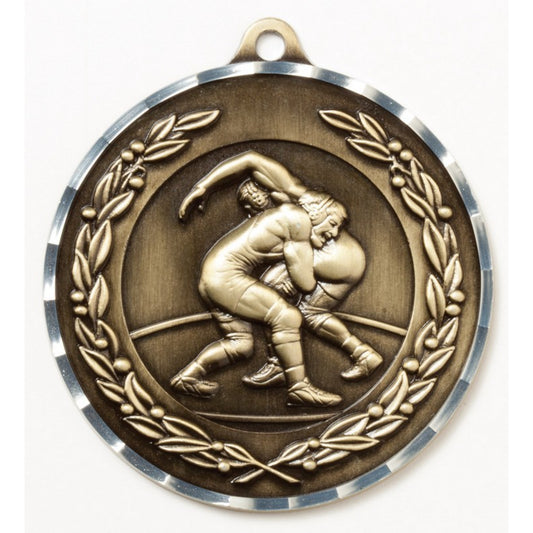 Diamond Cut Wrestling Medal 2.75" / Gold