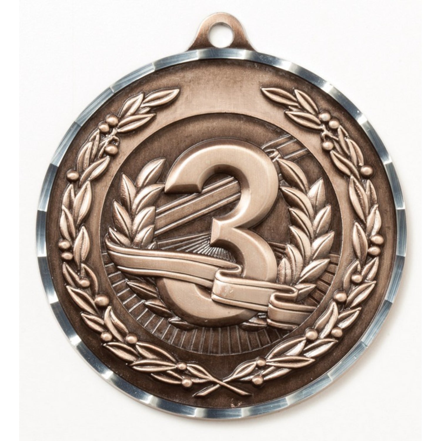 Diamond Cut 3rd Place Medal 2.75" / Bronze (Copper Tone)