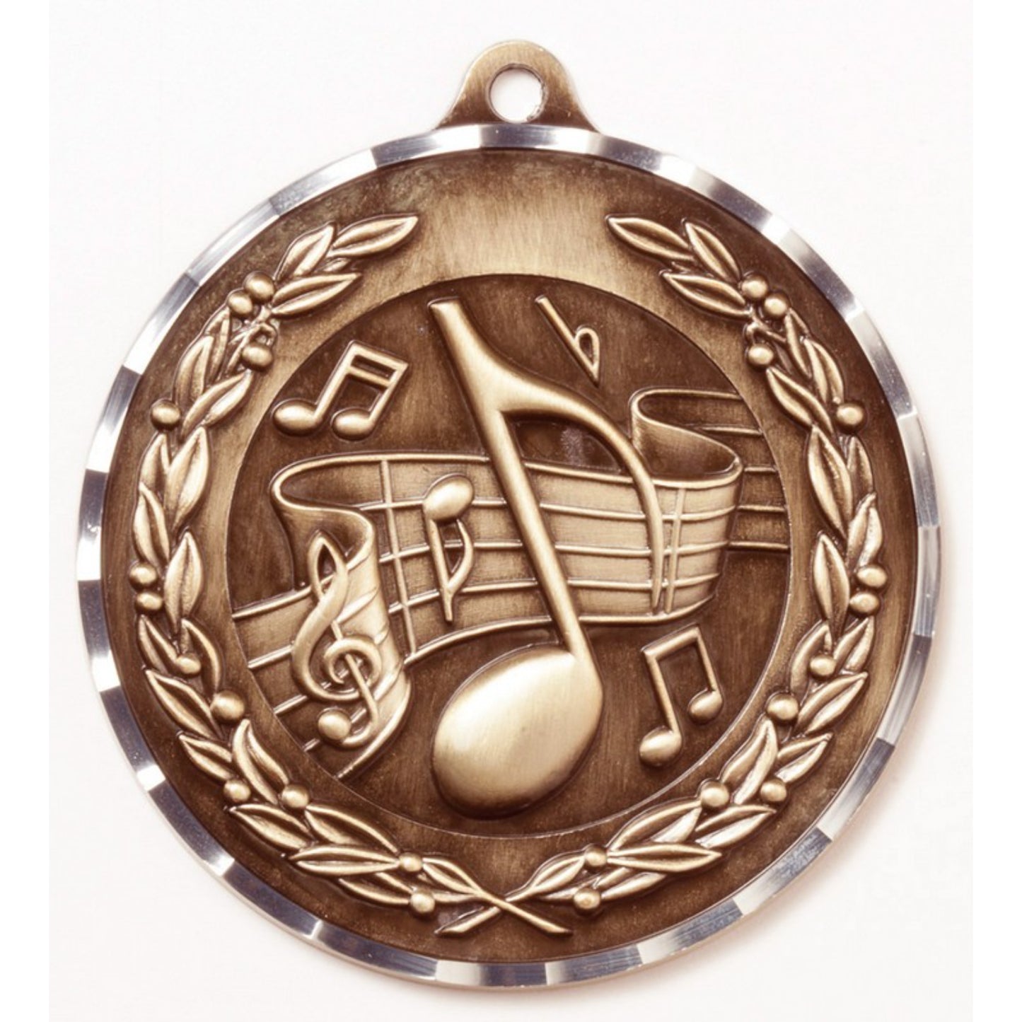 Diamond Cut Music Medal 2.75" / Bronze (Copper Tone)