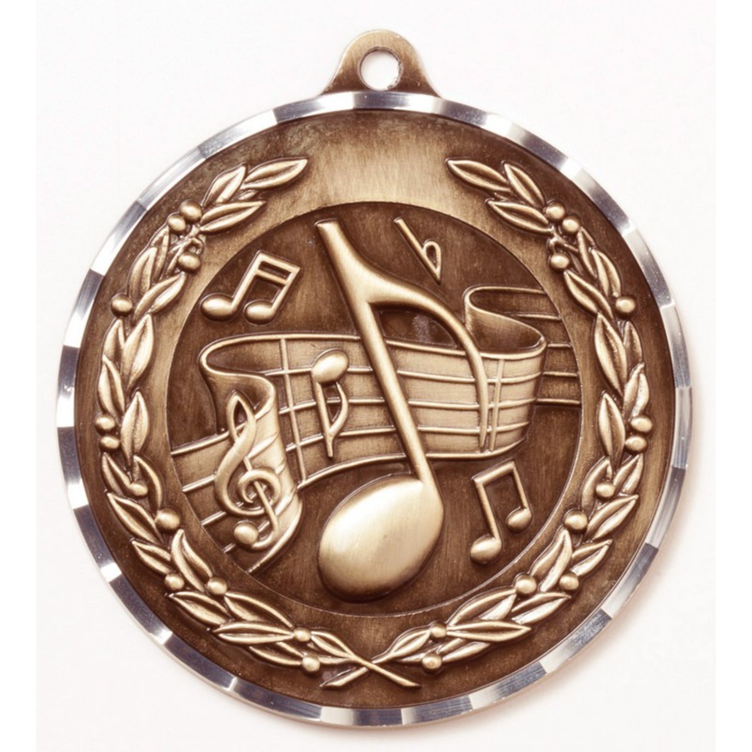 Diamond Cut Music Medal 2.75" / Bronze (Copper Tone)