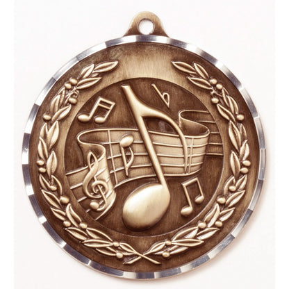 Diamond Cut Music Medal 2.75" / Bronze (Copper Tone)