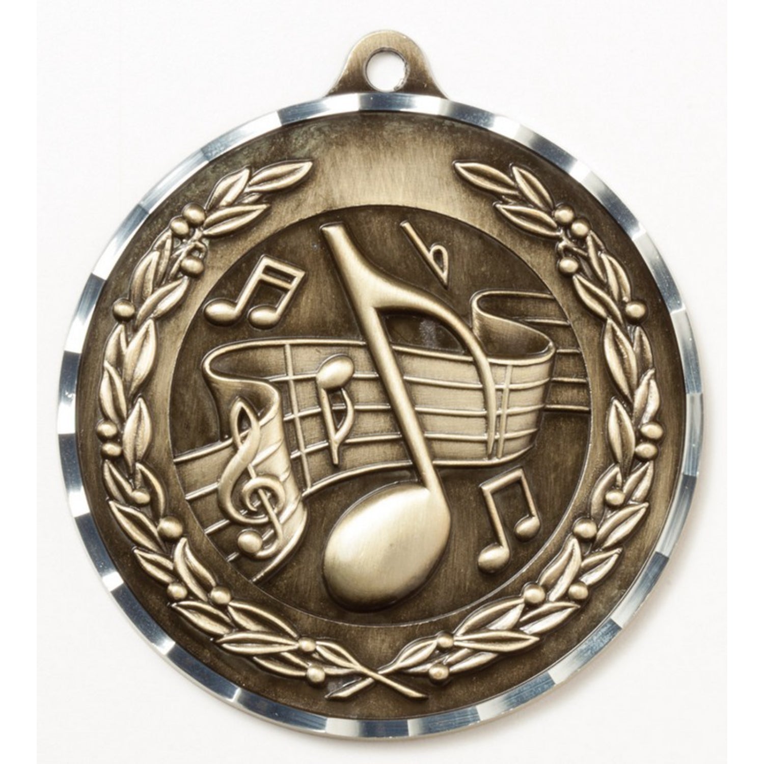 Diamond Cut Music Medal 2.75" / Gold