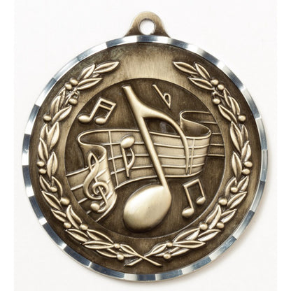 Diamond Cut Music Medal 2.75" / Gold
