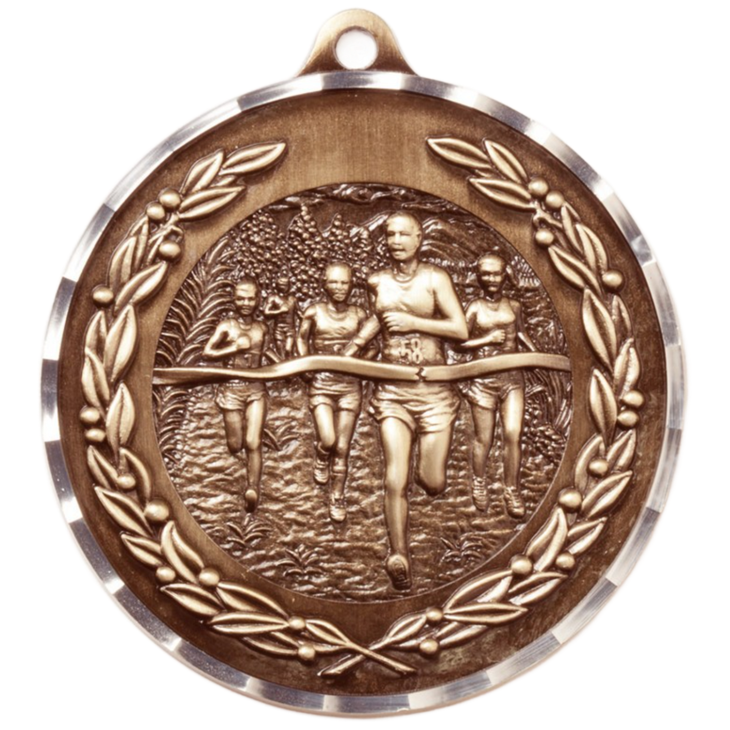 Diamond Cut Cross Country Medal 2.75" / Bronze (Copper Tone)