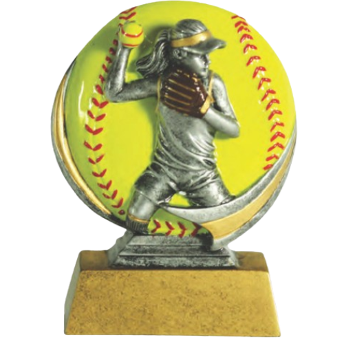 Color 3D Female Softball Award 5"