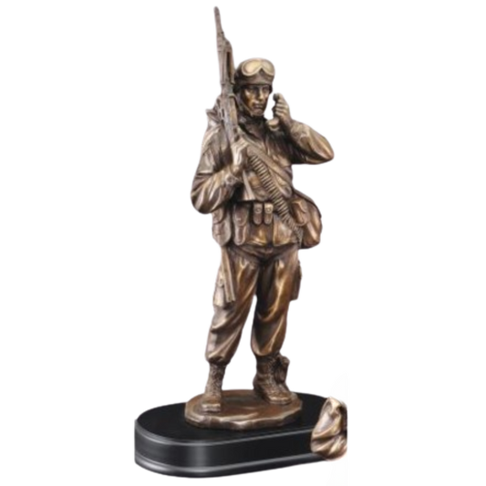 Soldier Holding Field Phone 14"