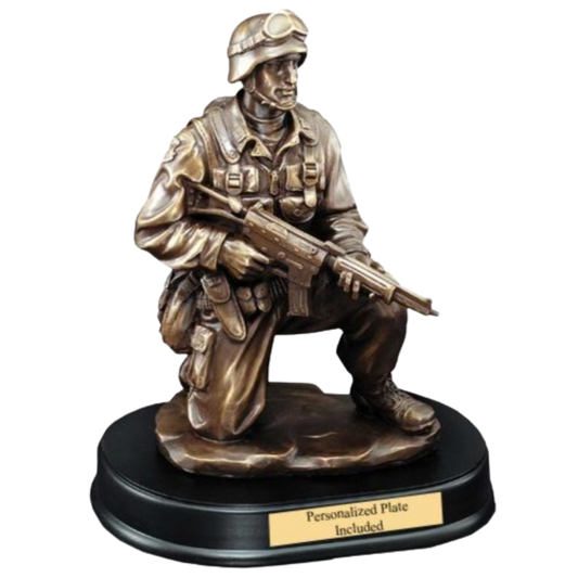 Soldier Kneeling With Rifle Down 10"