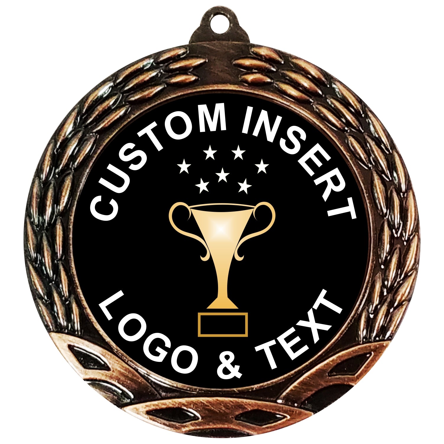 Wreath Custom Insert Medal 2.75" / Bronze (Copper Tone)