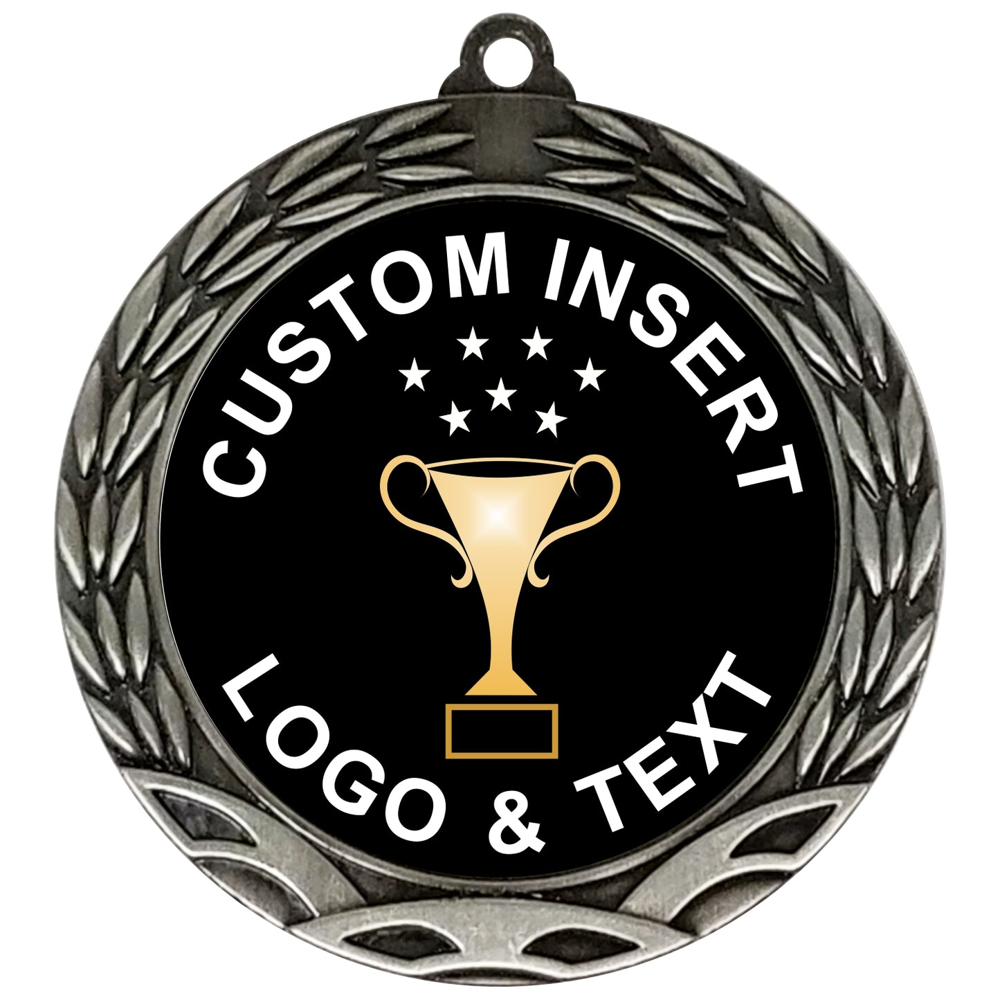 Wreath Custom Insert Medal 2.75" / Silver