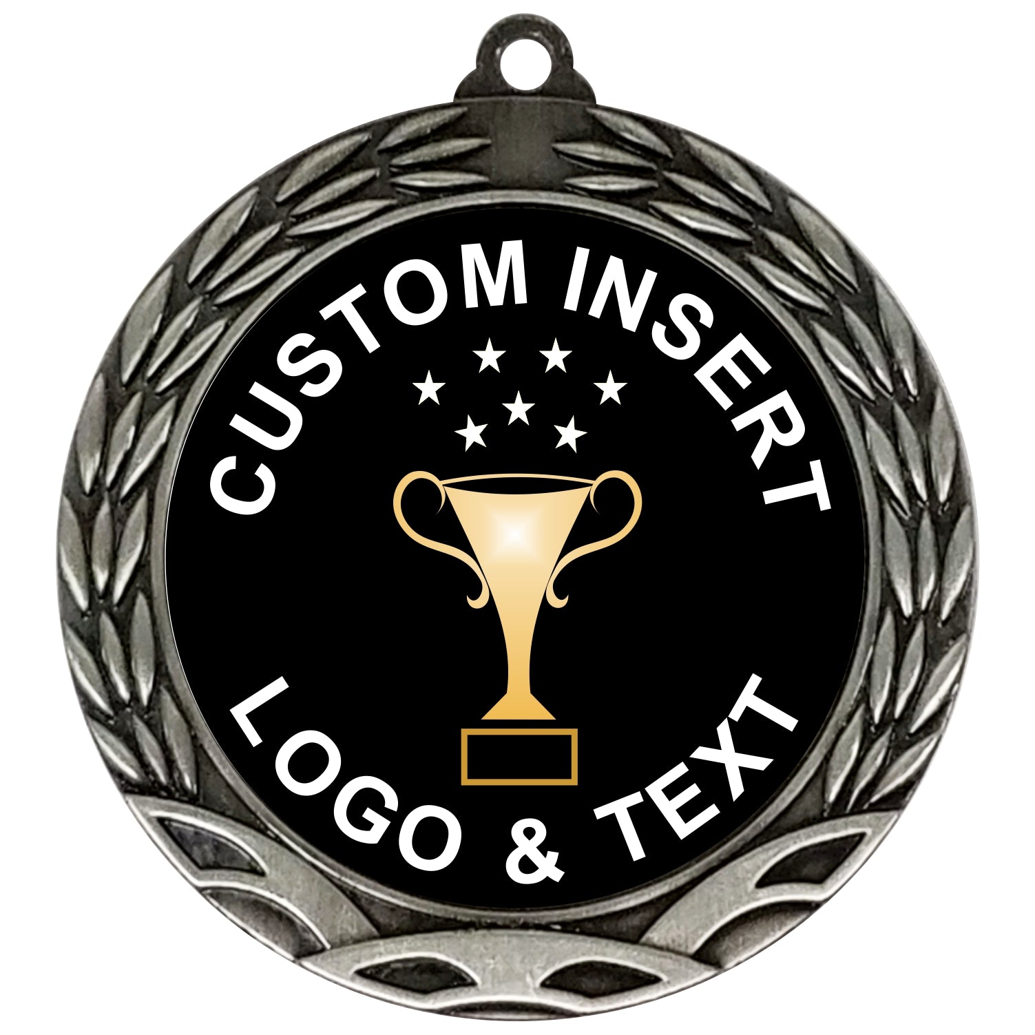 Wreath Custom Insert Medal 2.75" / Silver