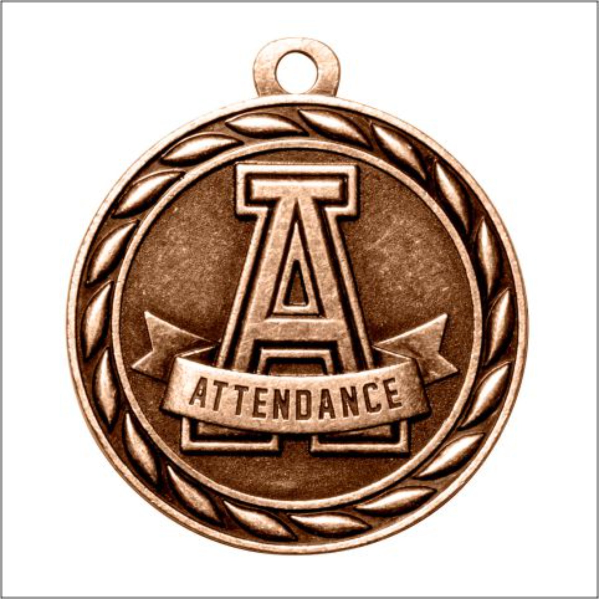 Scholastic Attendance Medal 2" / Bronze (Copper Tone)