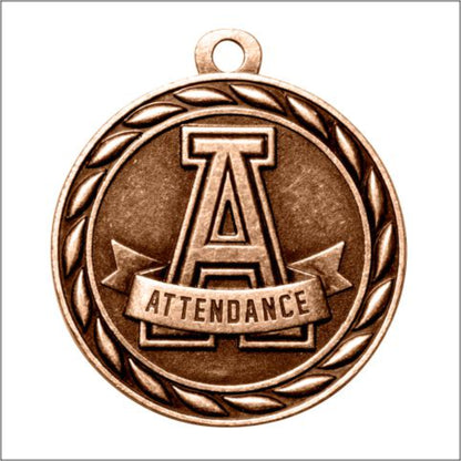 Scholastic Attendance Medal 2" / Bronze (Copper Tone)