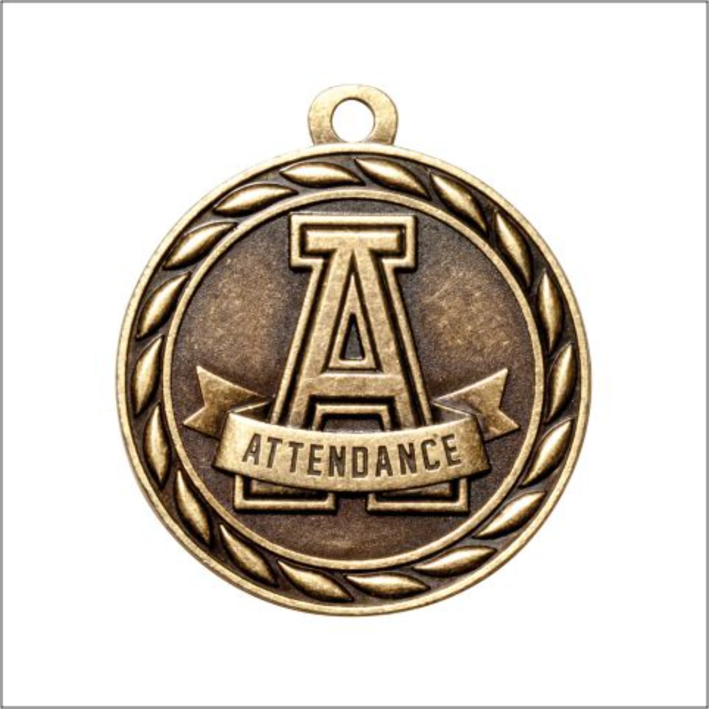 Scholastic Attendance Medal 2" / Gold
