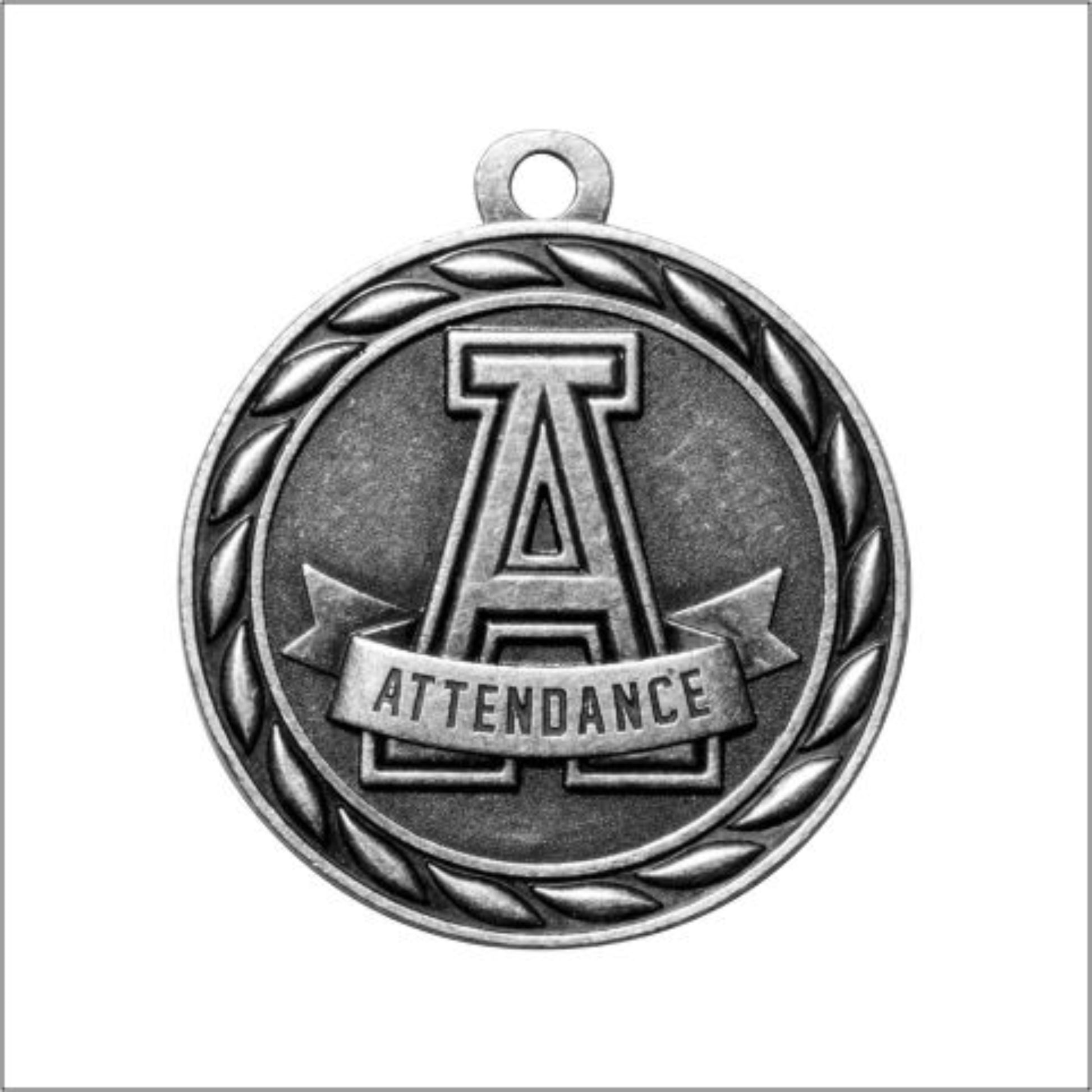 Scholastic Attendance Medal 2" / Silver