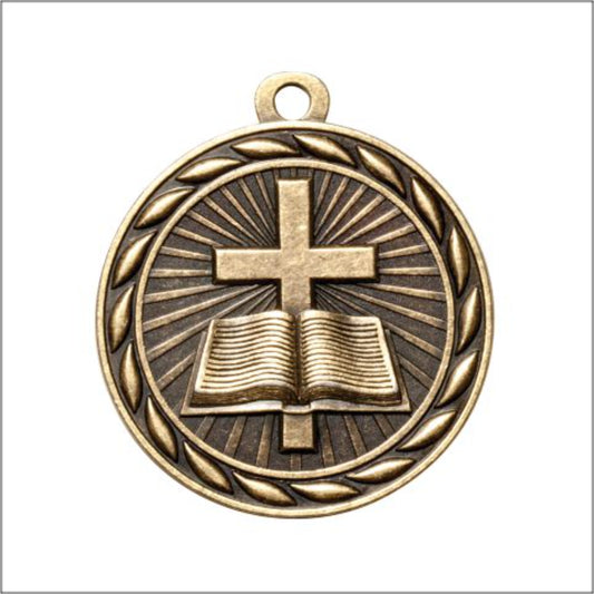 Scholastic Christian  Medal 2" / Gold
