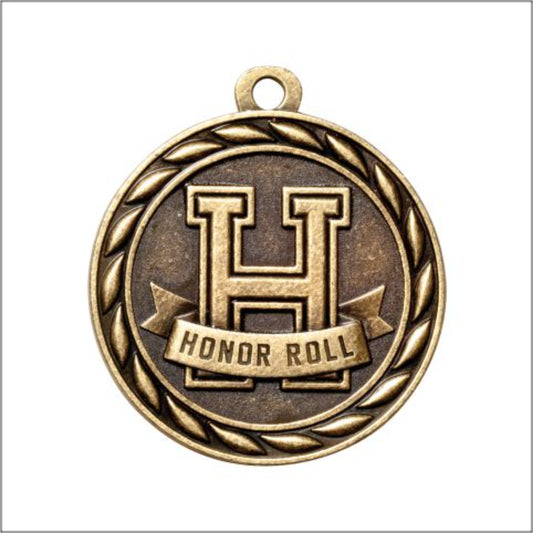 Scholastic Honor Roll Medal 2" / Gold