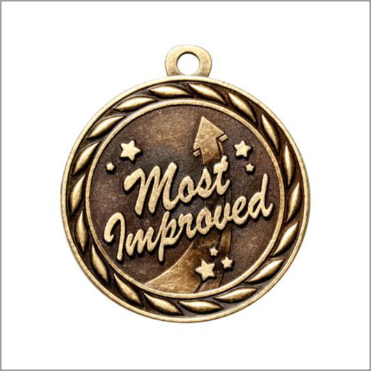 Scholastic Most Improved Medal 2" / Gold