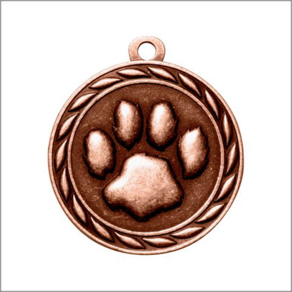 Scholastic Paw Print Medal 2" / Bronze (Copper Tone)