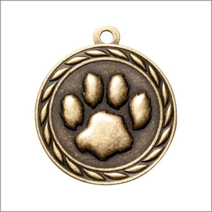 Scholastic Paw Print Medal 2" / Gold