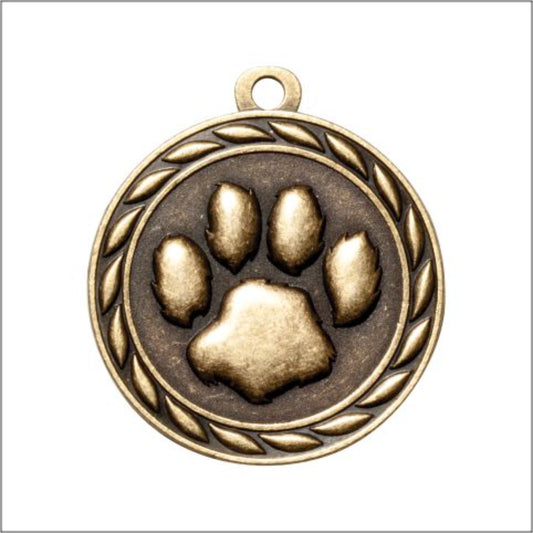 Scholastic Paw Print Medal 2" / Gold