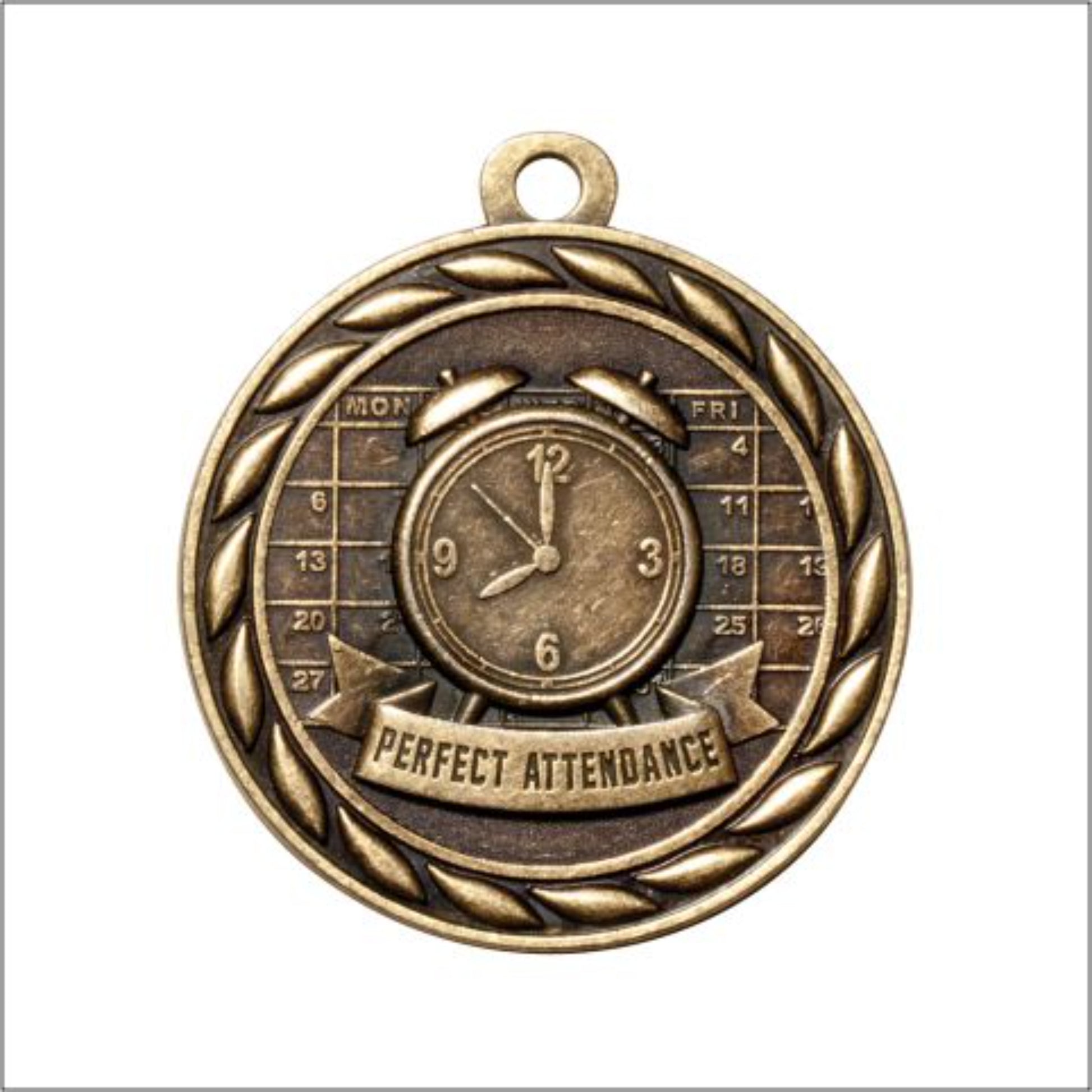 Scholastic Perfect Attendance Medal 2" / Gold