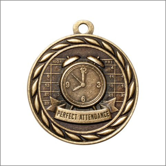 Scholastic Perfect Attendance Medal 2" / Gold