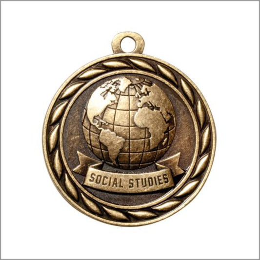 Scholastic Social Study Medal 2" / Gold