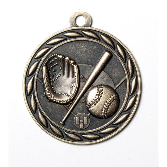 Scholastic Baseball Medal 2" / Gold