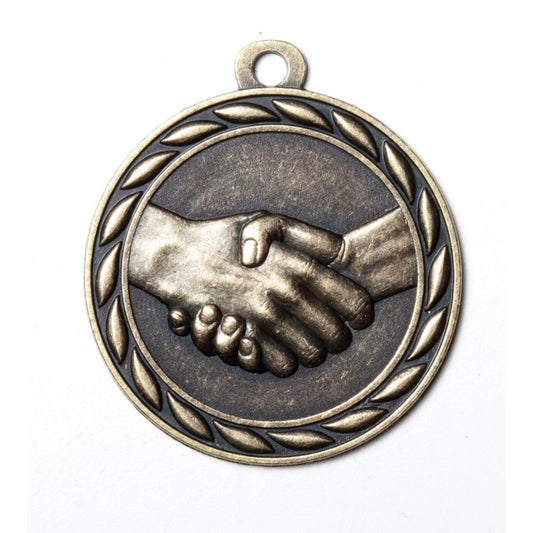Scholastic Handshake Medal 2" / Gold