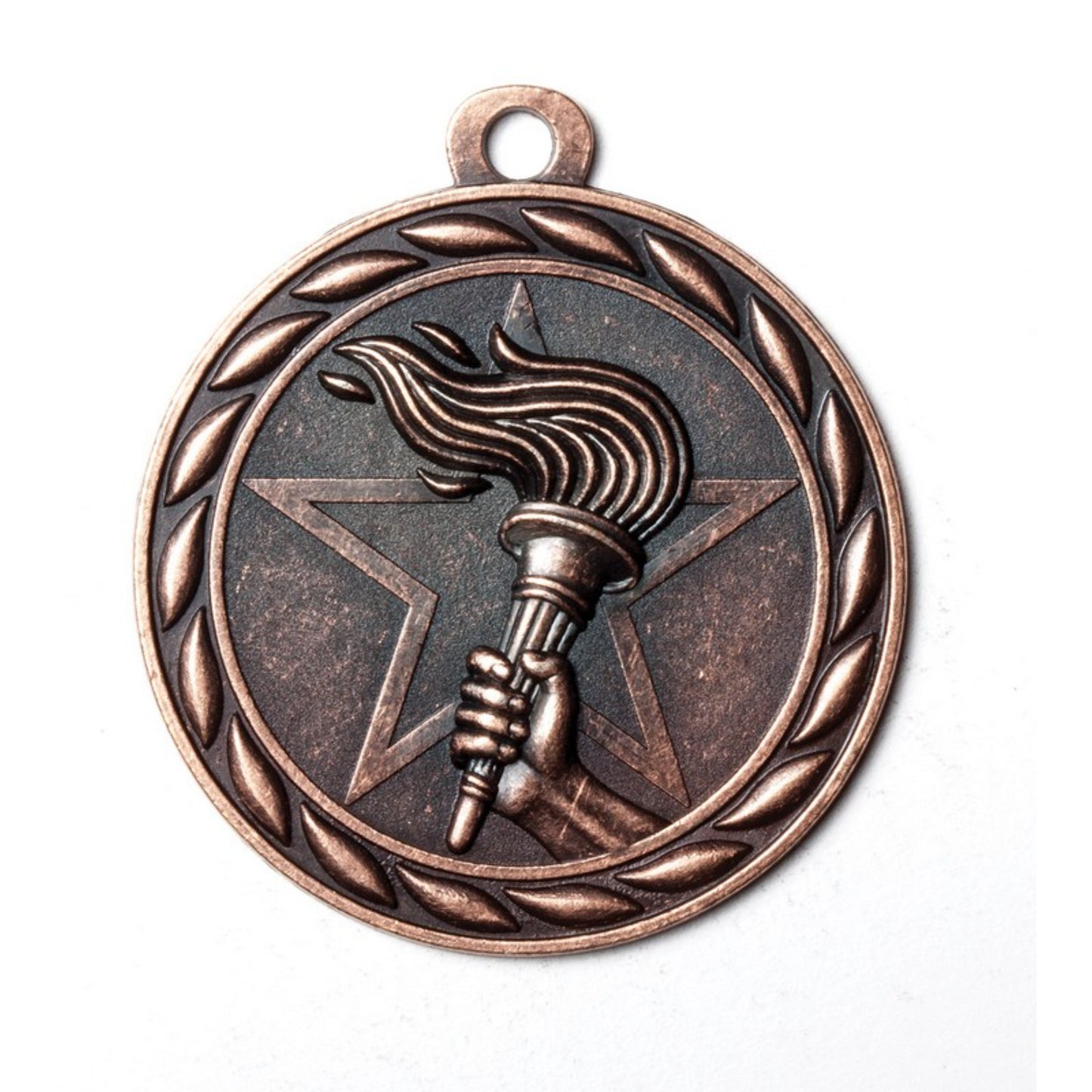 Scholastic Victory Torch Medal 2" / Bronze (Copper Tone)
