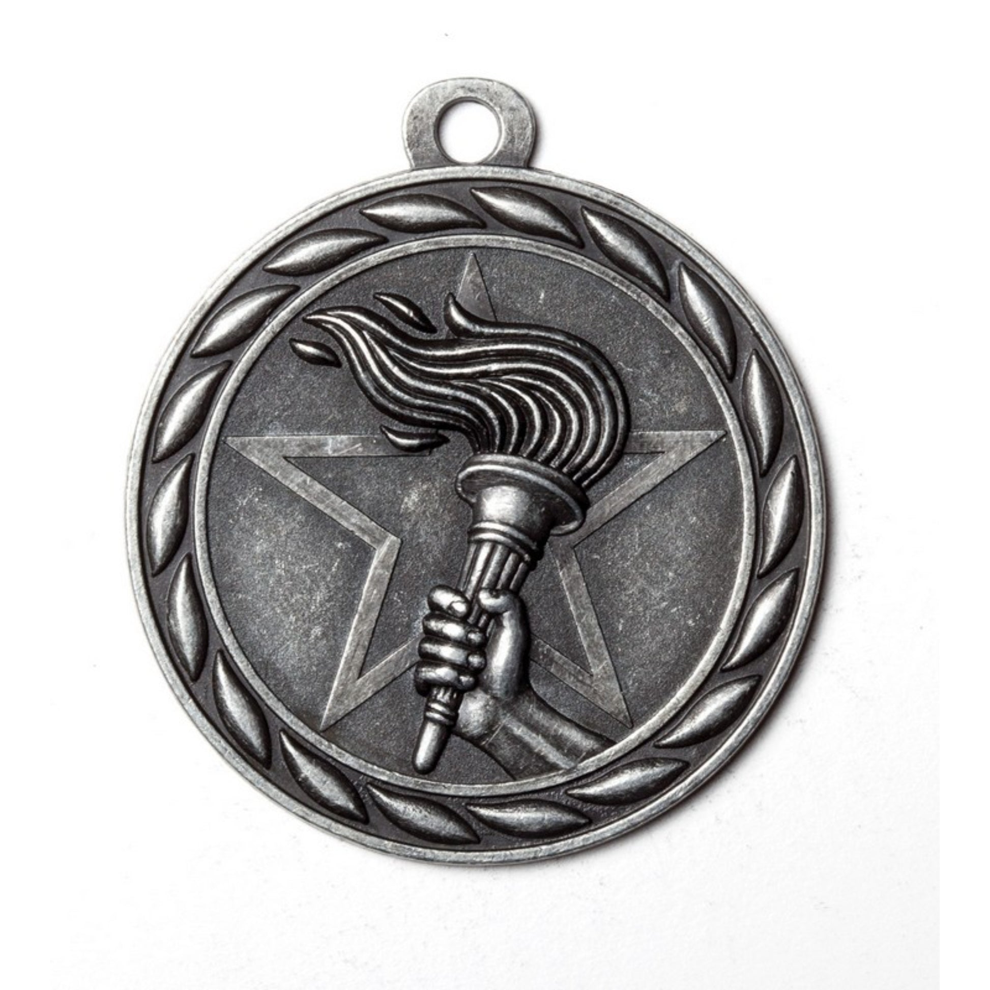 Scholastic Victory Torch Medal 2" / Silver