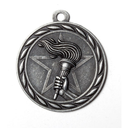 Scholastic Victory Torch Medal 2" / Silver