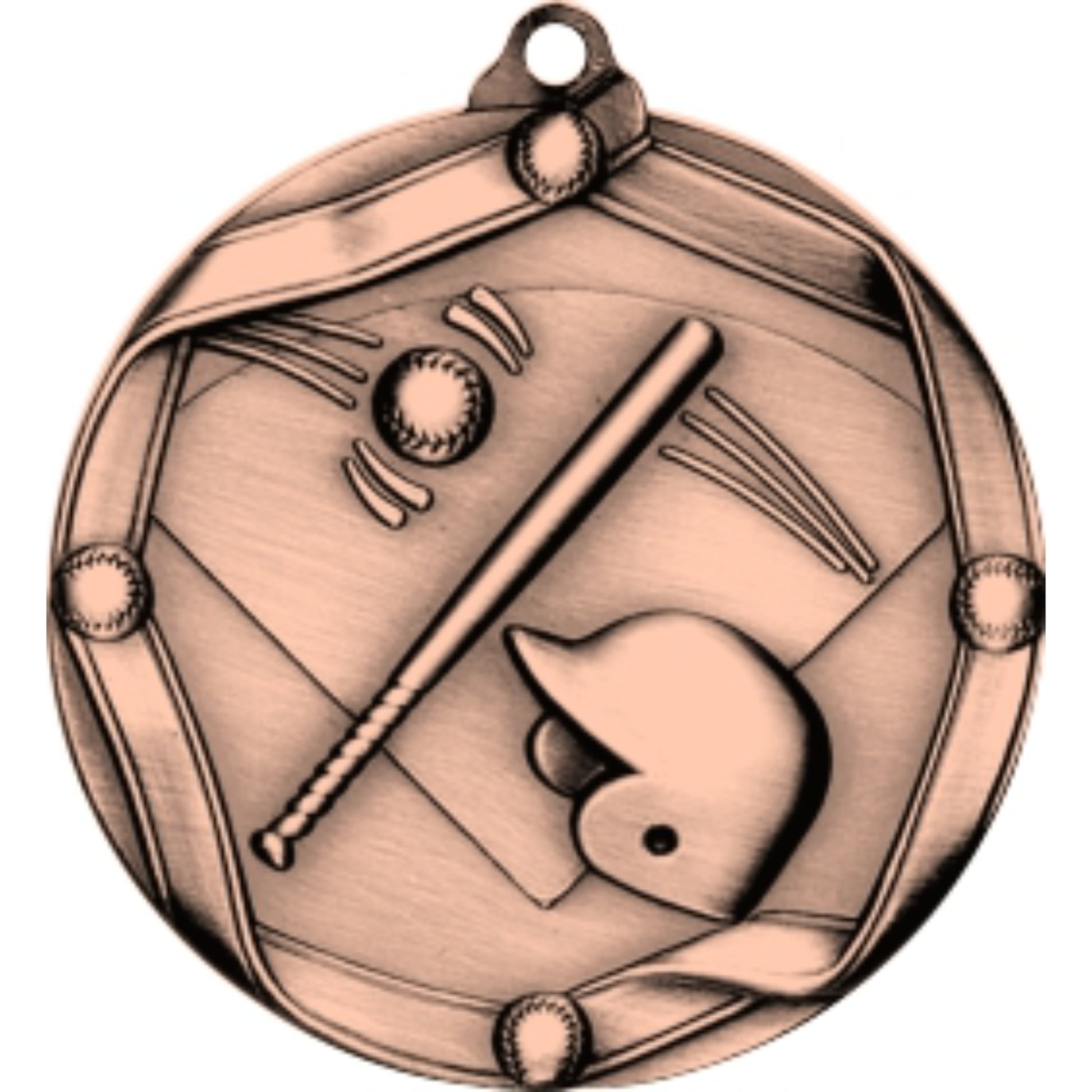Ribbon Baseball Medal 2.25" / Bronze (Copper Tone)