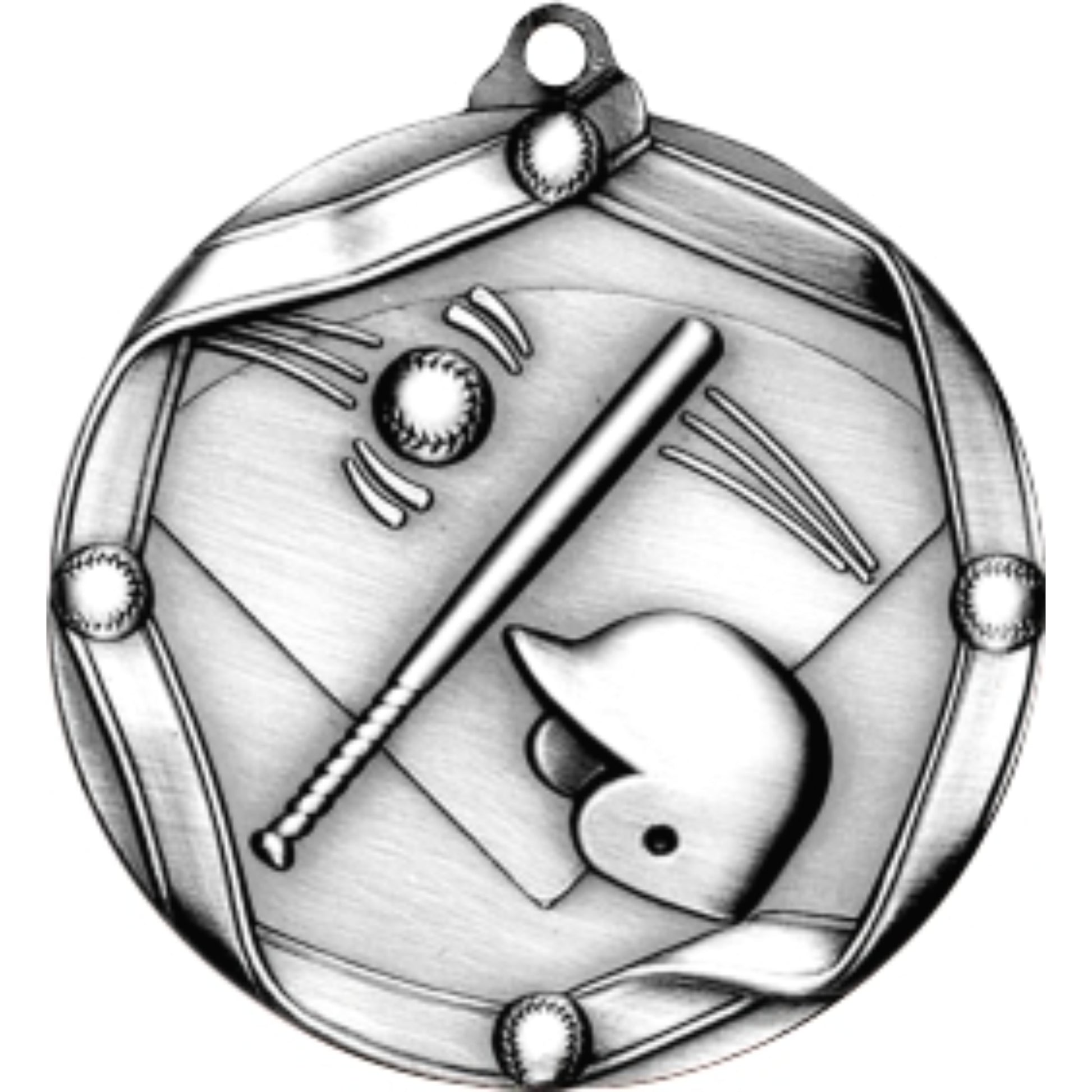Ribbon Baseball Medal 2.25" / Silver