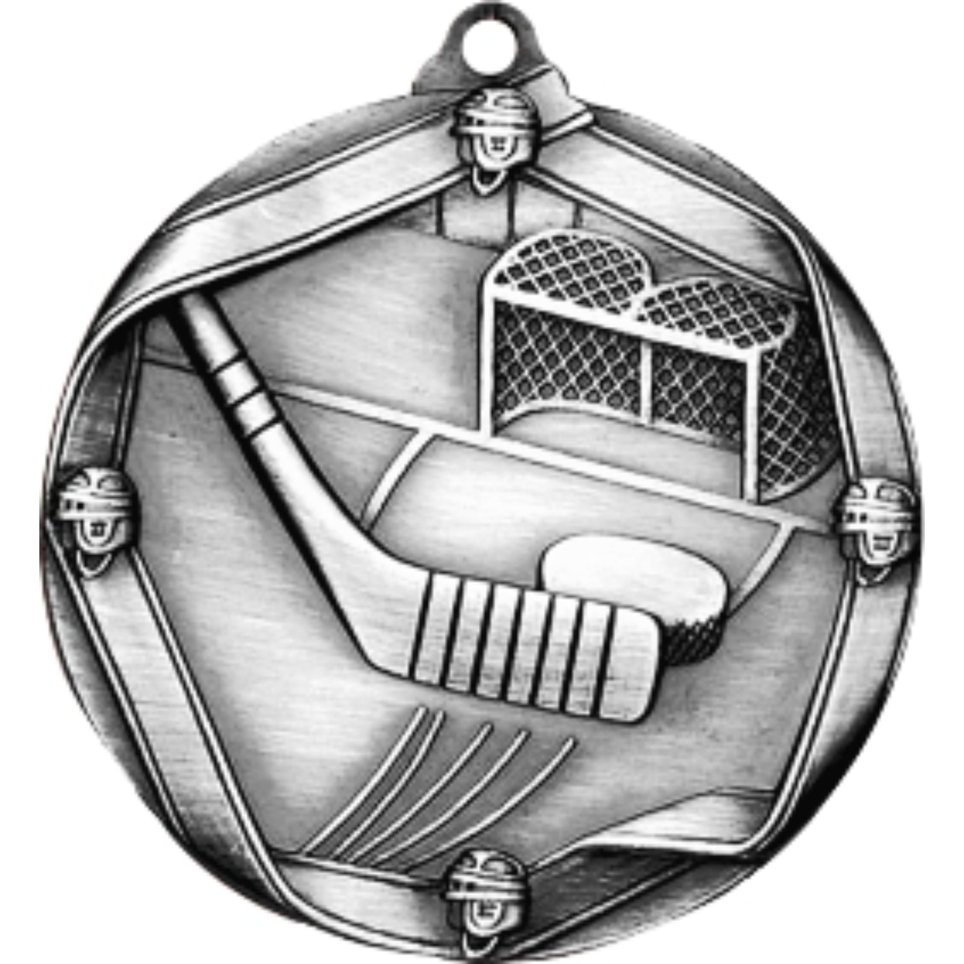 Ribbon Hockey Medal 2.25" / Silver