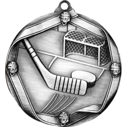 Ribbon Hockey Medal 2.25" / Silver