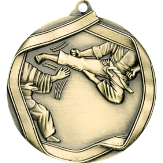Ribbon Karate Medal 2.25" / Gold
