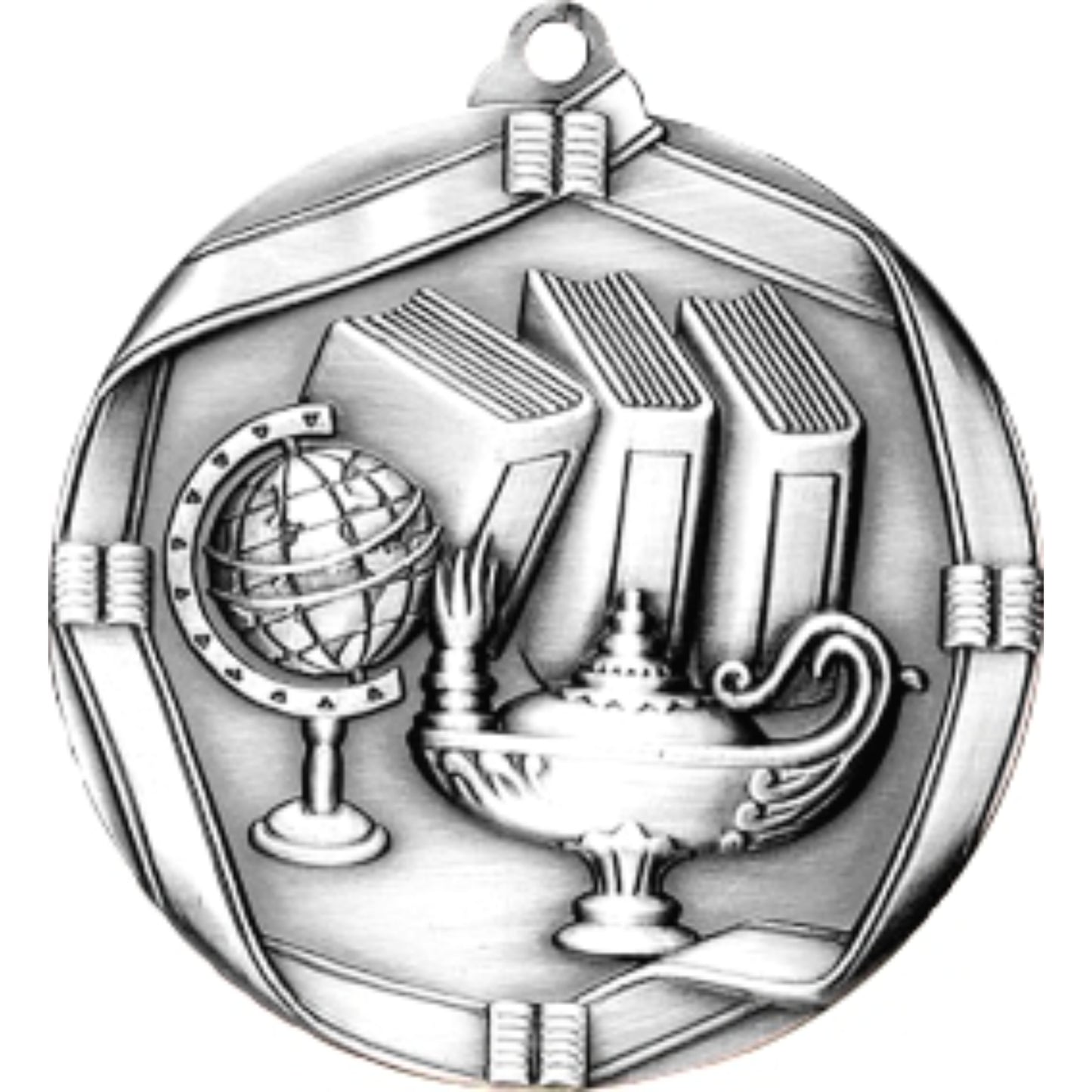 Ribbon Academic Medal 2.25" / Silver