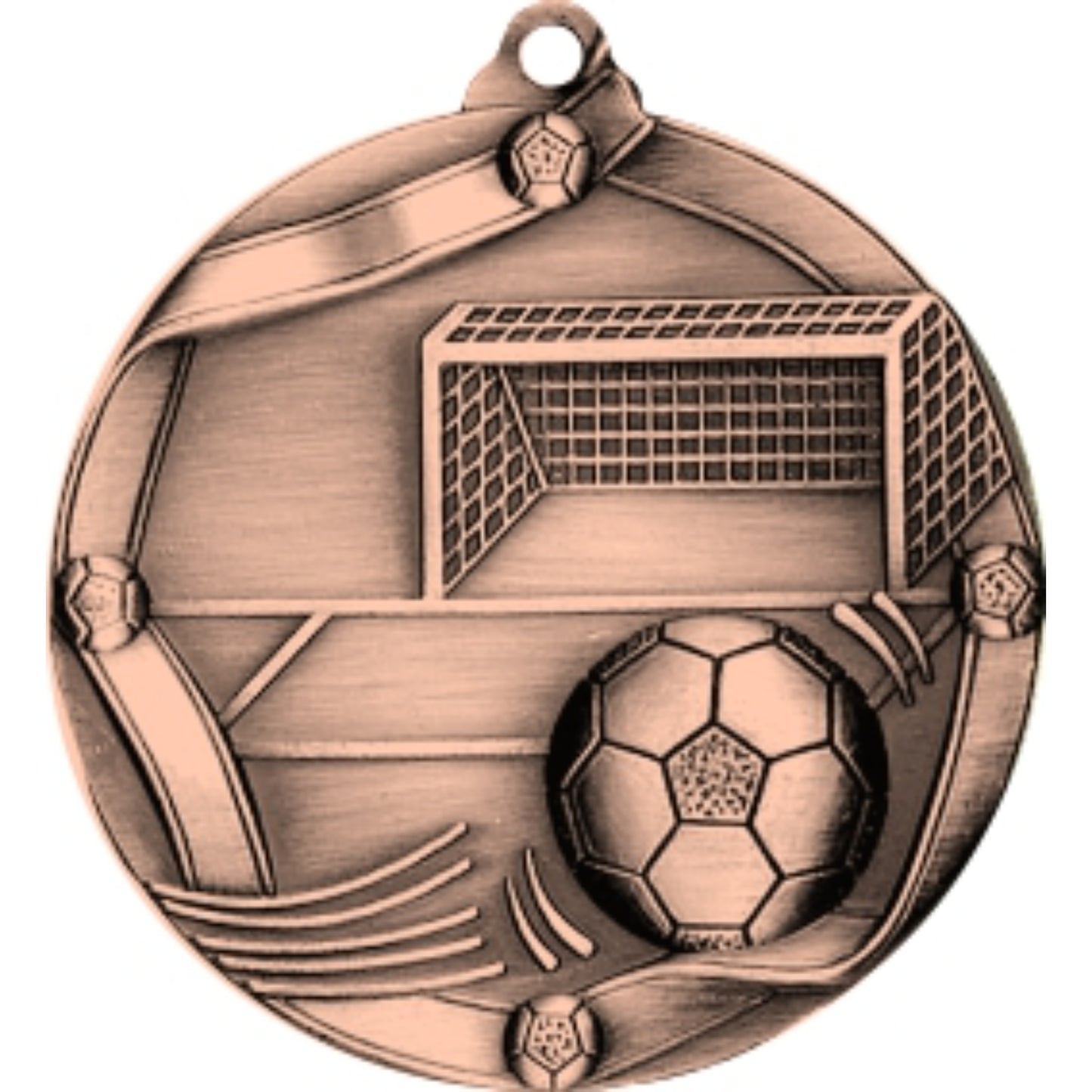 Ribbon Soccer Medal 2.25" / Bronze (Copper Tone)