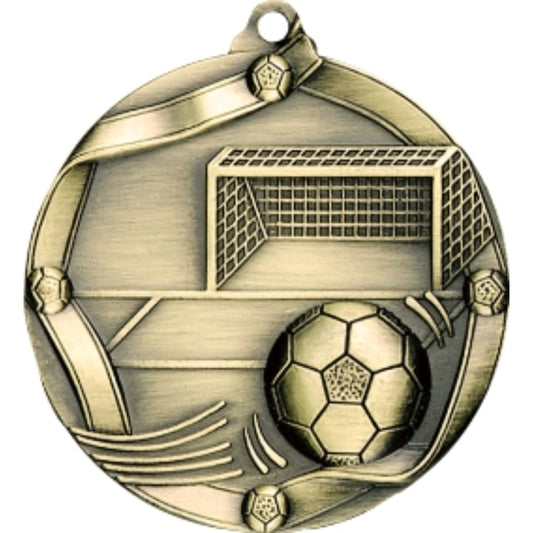 Ribbon Soccer Medal 2.25" / Gold
