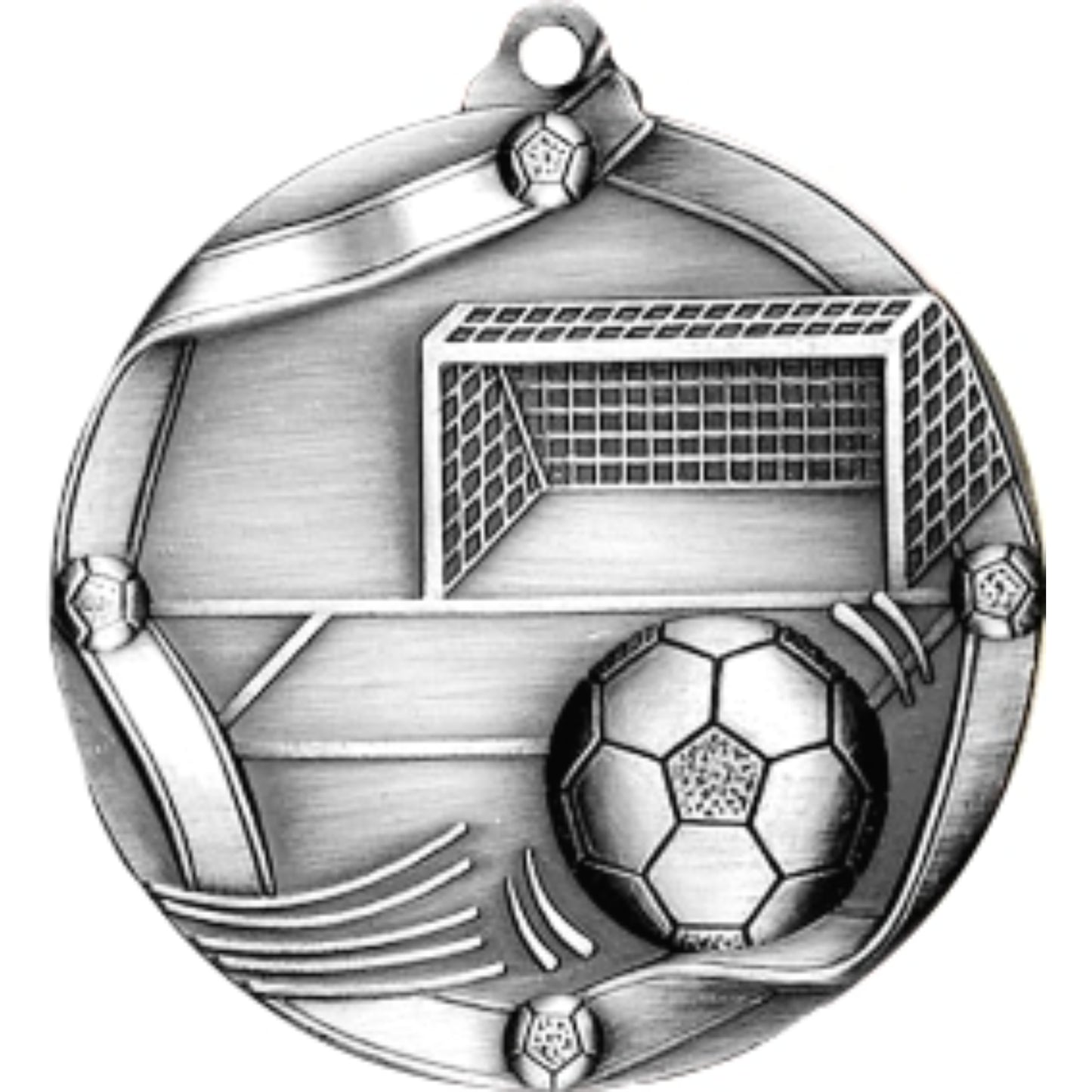 Ribbon Soccer Medal 2.25" / Silver