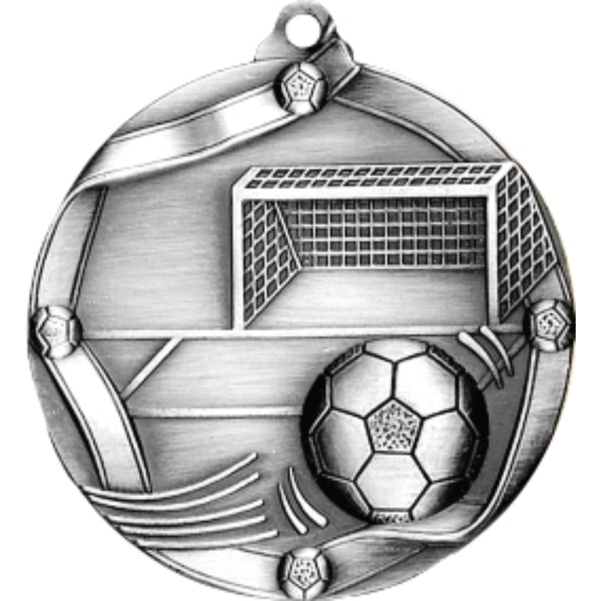 Ribbon Soccer Medal 2.25" / Silver