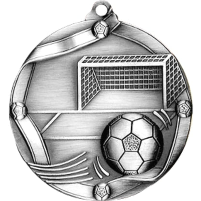 Ribbon Soccer Medal 2.25" / Silver